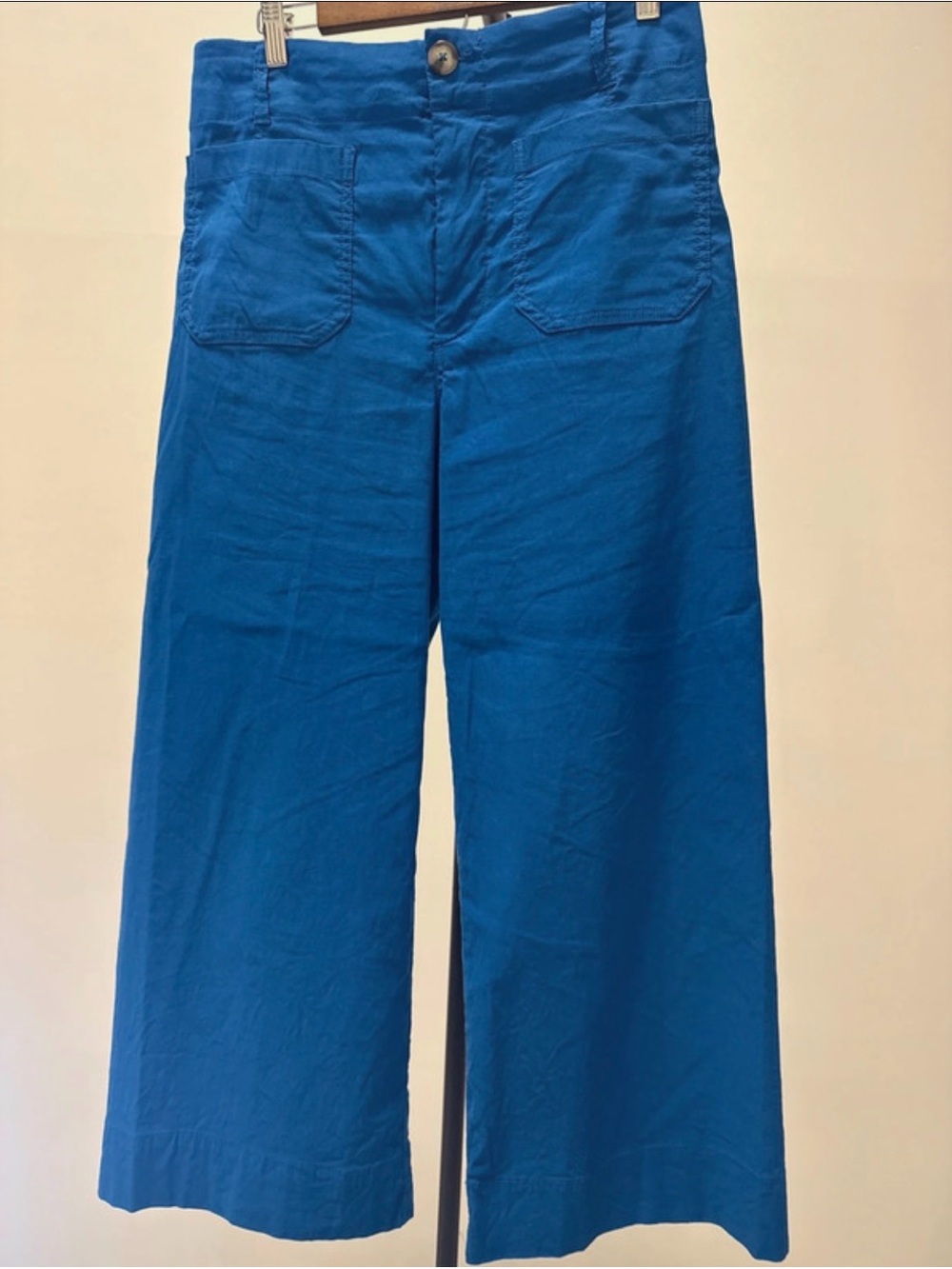 Anthropologie Maeve The Colette Crop Wide-Leg Pants Blue Size 31